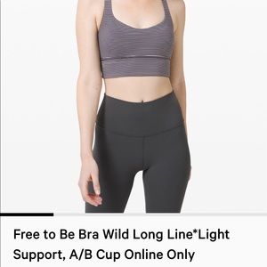 Free to be Bra Wild Long Line, size 8!